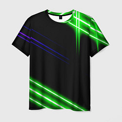 Футболка мужская Green pink purple line, цвет: 3D-принт