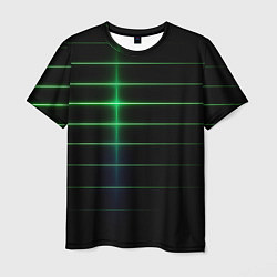 Футболка мужская The line is green and black, цвет: 3D-принт