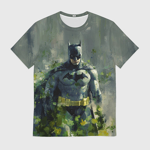 Мужская футболка Бэтмен зеленые краски / 3D-принт – фото 1