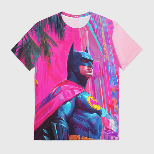 Мужская футболка Бэтмен в розовом стиле / 3D-принт – фото 1