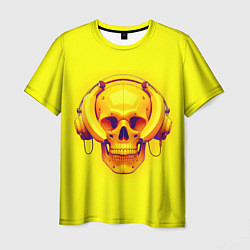 Футболка мужская Yellow bananas skull - cyberpunk, цвет: 3D-принт