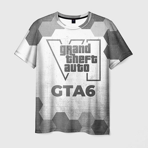 Мужская футболка GTA6 - white gradient / 3D-принт – фото 1