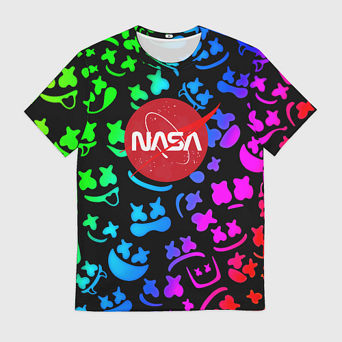 Мужская футболка Marshmello x NASA gradient / 3D-принт – фото 1