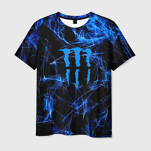 Мужская футболка Monster energy искры дымы / 3D-принт – фото 1