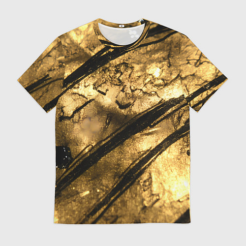 Мужская футболка Золото с черной текстурой / 3D-принт – фото 1