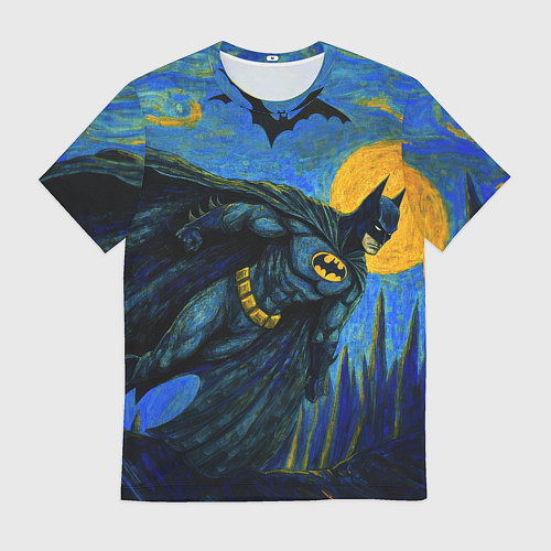 Мужская футболка Бэтмен в стиле Ван-Гога / 3D-принт – фото 1