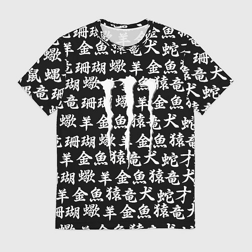 Мужская футболка Monster energy japan pattern / 3D-принт – фото 1