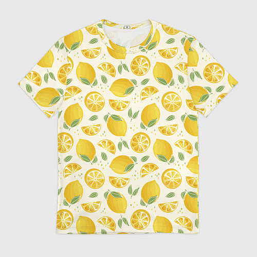 Мужская футболка Сочные лимоны - паттерн / 3D-принт – фото 1