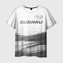 Футболка мужская Subaru - white gradient посередине, цвет: 3D-принт