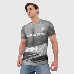 Футболка мужская AEK Athens - grey gradient посередине, цвет: 3D-принт — фото 2