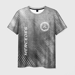 Мужская футболка Mercedes - grey gradient вертикально