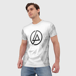Футболка мужская Linkin Park white poly, цвет: 3D-принт — фото 2