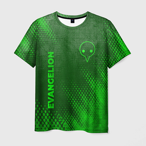 Мужская футболка Evangelion - green gradient вертикально / 3D-принт – фото 1