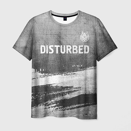 Мужская футболка Disturbed - grey gradient посередине / 3D-принт – фото 1