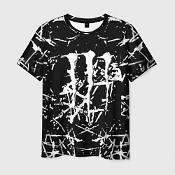 Мужская футболка Monster energy белые штрихи краско