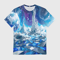Мужская футболка Космический фантастический пейзаж