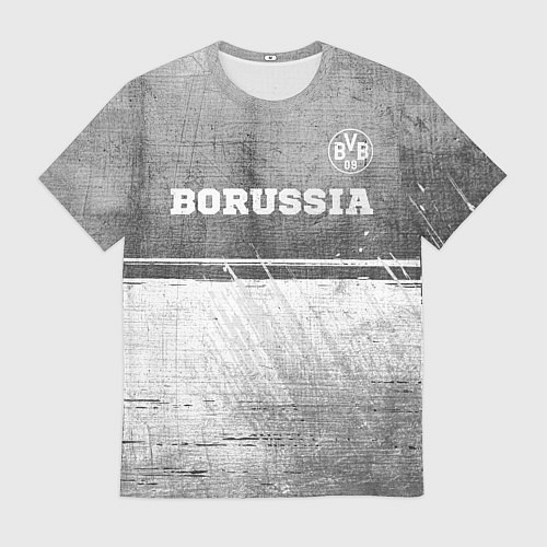 Мужская футболка Borussia - grey gradient посередине / 3D-принт – фото 1