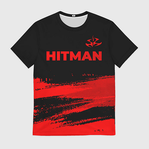 Мужская футболка Hitman - red gradient посередине / 3D-принт – фото 1