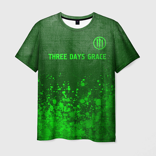 Мужская футболка Three Days Grace - green gradient посередине / 3D-принт – фото 1
