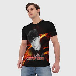 Футболка мужская Сектор газа фон огня, цвет: 3D-принт — фото 2