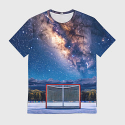 Футболка мужская Хоккейные ворота в ночи, цвет: 3D-принт
