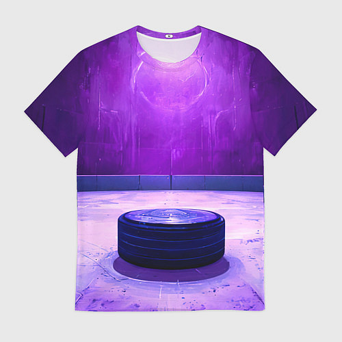 Мужская футболка Шайба в фиолетовом / 3D-принт – фото 1