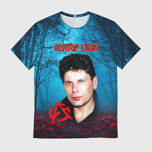 Мужская футболка Сектор газа вечерний лес / 3D-принт – фото 1