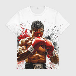 Футболка мужская Тайский боксер на белом, цвет: 3D-принт