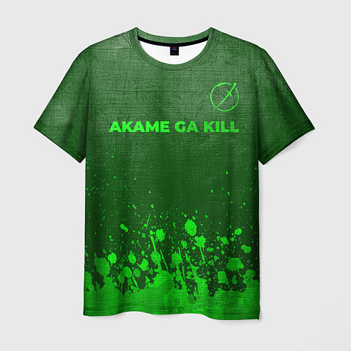 Мужская футболка Akame ga Kill - green gradient посередине / 3D-принт – фото 1