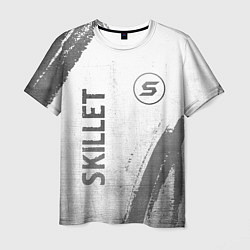 Мужская футболка Skillet - white gradient вертикально