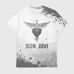 Футболка мужская Bon Jovi - white gradient, цвет: 3D-принт