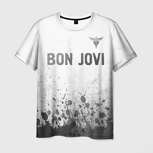 Мужская футболка Bon Jovi - white gradient посередине / 3D-принт – фото 1