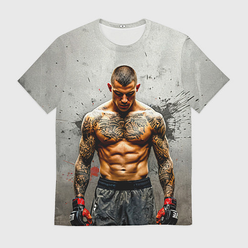 Мужская футболка Дастин Порье на сером / 3D-принт – фото 1