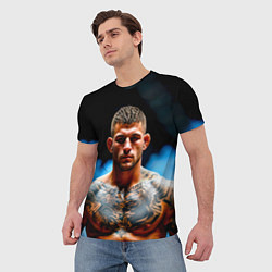 Футболка мужская Дастин Порье в дыму, цвет: 3D-принт — фото 2
