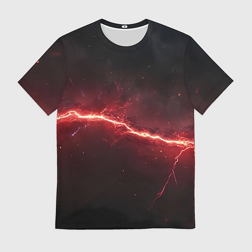 Мужская футболка Красная линия - молния / 3D-принт – фото 1