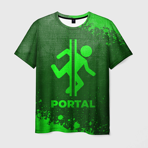 Мужская футболка Portal - green gradient / 3D-принт – фото 1