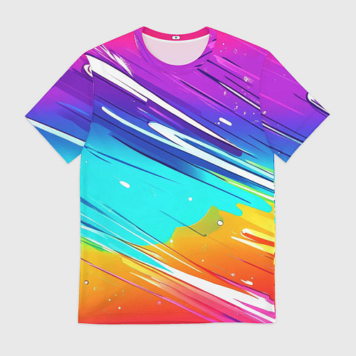 Мужская футболка Радужные брызги краски текстура / 3D-принт – фото 1