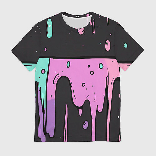 Мужская футболка Стекающая краска текстура / 3D-принт – фото 1