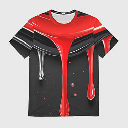 Мужская футболка Красная и черная краска текстура
