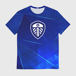 Футболка мужская Leeds United blue poly, цвет: 3D-принт