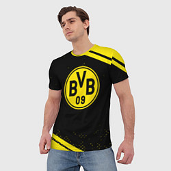 Футболка мужская Borussia полосы, цвет: 3D-принт — фото 2