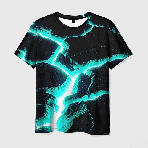 Мужская футболка Color light blue black / 3D-принт – фото 1