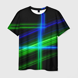Футболка мужская Color blue black green, цвет: 3D-принт