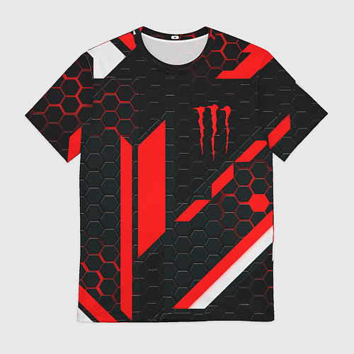 Мужская футболка Monster energy sport geometry / 3D-принт – фото 1
