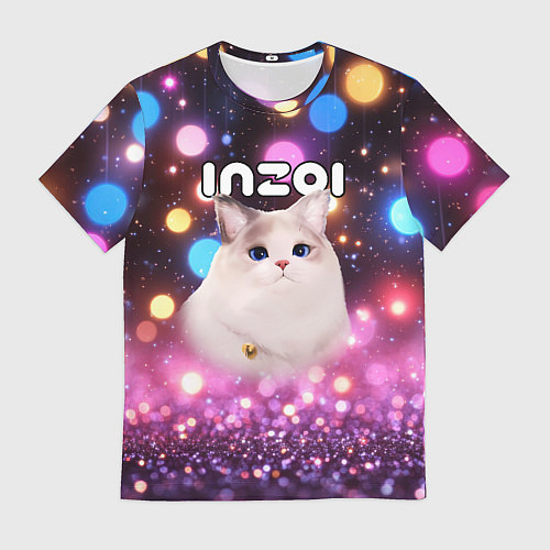 Мужская футболка Inzoi кошечка и логотип / 3D-принт – фото 1