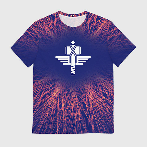 Мужская футболка Manowar red energy / 3D-принт – фото 1