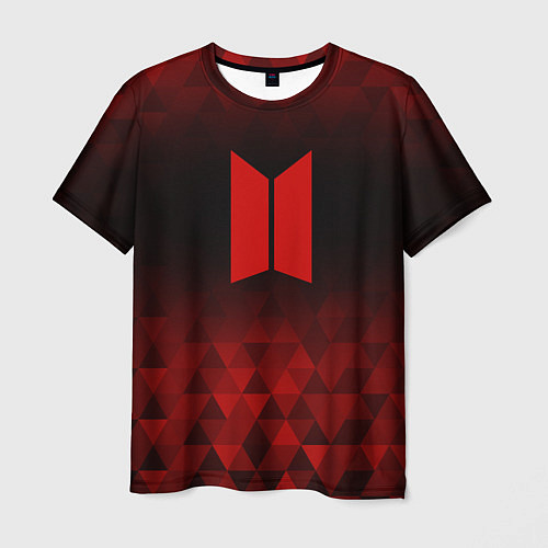 Мужская футболка BTS red poly / 3D-принт – фото 1