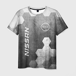Мужская футболка Nissan - grey gradient вертикально