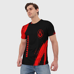 Футболка мужская Galatasaray - red gradient вертикально, цвет: 3D-принт — фото 2