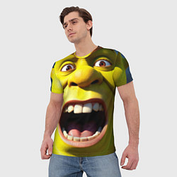 Футболка мужская Шрек орет, цвет: 3D-принт — фото 2